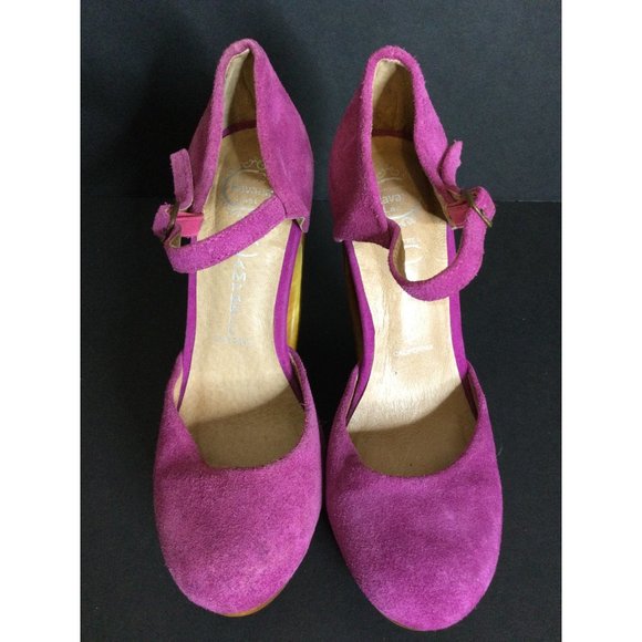 Jeffrey Campbell Foxy Wood Platform High Heel Shoes Adjustable Size 6 6M - Picture 4 of 14